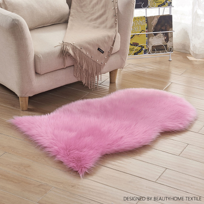 Pile Floor Covering Bedroom Bedside Bay Window Mat Sofa Cushion Wool-like Long Wool Irregular Fish-Shaped Carpet rug