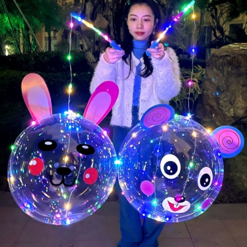 lantern toy luminous bounce ball night market square stall fire cartoon animal children‘s balloon