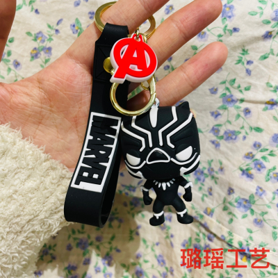 New Anime Key Chain Avengers Series Large Doll Cute Cartoon Key Button Pendant Schoolbag Pendant