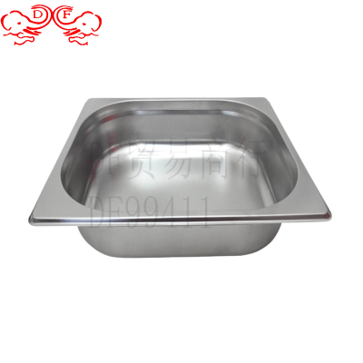 Df99411 Stainless Steel Gastronorm Pan Stainless Steel Food Basin Multi-Purpose Basin Rectangular Deep Plates Seasoning Box Kitchen