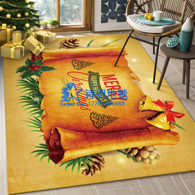 Shida Cross-Border Christmas Theme Carpet Living Room Modern European and American Style Cartoon Study Floor Mat Lovely Bedroom Bedside Blanket
