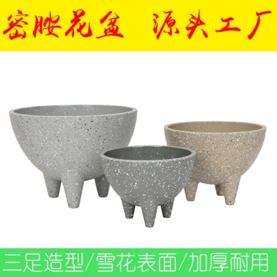 Factory Wholesale Melamine Simulation Plant Flower Pot Three-Legged Incense Burner Imitation Porcelain Succulents Gardening Ornaments Flower Pot HTT