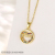 Cross-Border Mother's Day Micro Inlaid Zircon Love Necklace Women's Stainless Steel Cross Chain Colorful Crystals Mom Pendant Ins Style Accessories