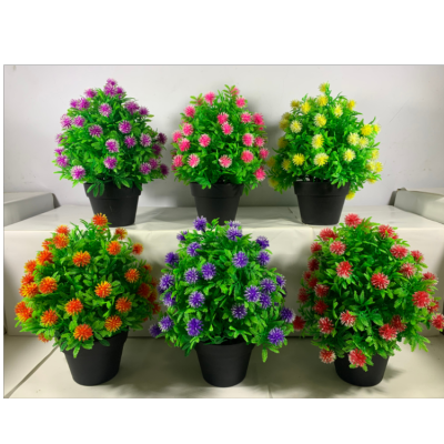 Artificial Flower Interior Decoration Ornaments Artificial Green Plant Fake Flower Plastic Flowers Small Pot Plant