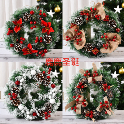 New Christmas decorative Garland handmade simulation Christmas wreath door hanging showcase tool layout decoration