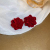 2022 Autumn Winter Red Flocking Sterling Silver Needle Flower Stud Earrings for Women + New Light Luxury Design Sense Simple Earrings Tide