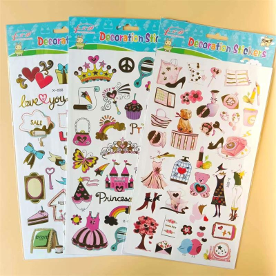 New Flat Bronzing Children's Decorative Book Note Hand Ledger Sticker Cartoon Hand Account Creative Stickers Painting Stickers