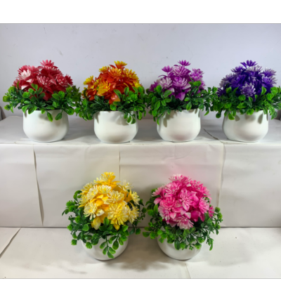 Drifting Decorative Small Pot Plastic Flowers Fake/Artificial Flower Bonsai Decoration Living Room Flower Arrangement