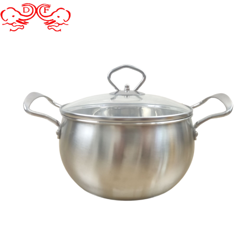 Df99050 Stainless Steel Tableware Double Bottom Pearl Soup Pot Noodle Pot Gift Pot SST Pot Five-Piece Set