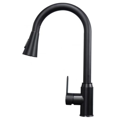 Black Paint Sus304 Stainless Steel Kitchen Pullout Faucet Gold-Plated Brushed Stainless Steel Kitchen Faucet Glossy Faucet