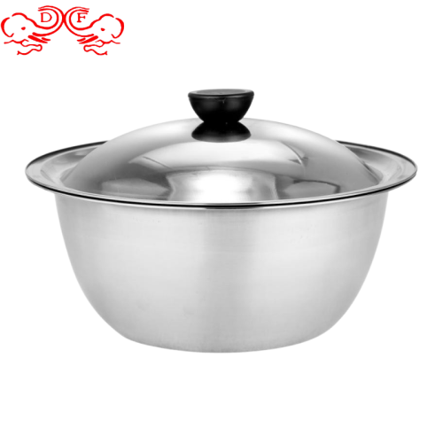 Df99049 Stainless Steel Drum Cover Bowl for Hand-Washing Basin Body Embossed Bowl for Hand-Washing Drum Cover Oil Basin Stainless Steel Bowl Snack Bowl