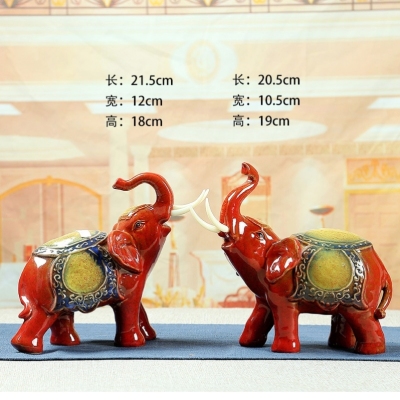 Factory Direct Supply Ceramic Crafts Home Ceramic Elephant Auspicious Ornaments Wholesale Zkz043 Ceramic Crafts