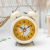 Metal Bell Alarm Clock 3-Inch 669 Spray Paint Chrysanthemum Series Children Student Bedside Alarm Clock Home Department Store Gift