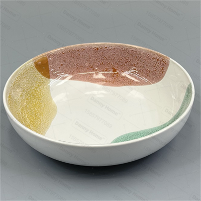 Danny Home Ceramic Bowl Plate Tableware Soup Plate Plate Dish Salad Bowl Japanese Nordic Marble Light Luxury Ceramic