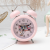 Creative New Cute Cartoon Animal White 3-Inch Metal Bell Alarm Clock Children Student Bedroom Desktop Alarm Watch