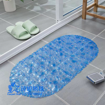 Shida Factory Direct Sales Tough PVC Floor Mat Oval Non-Slip Bathroom Mat with Suction Cup Non-Slip Hydrophobic Bathroom Mat