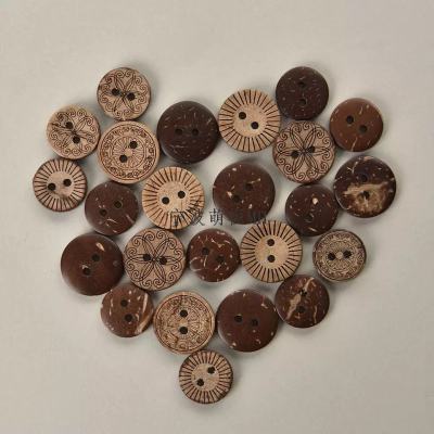 Natural Coconut Button Coconut Shell Button 2 Holes Coconut Button for Shirt Sewing or DIY Crafts