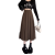 Women's Coffee Pleated Skirt with Shirt, Autumn and Winter High Waist A- line Skirt Mid-Length Skirt, 2022 New