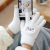 Bear Gloves Winter Korean Style Girl's Five-Finger Smiley Face Touch Screen Cute Cold-Resistant Plush Warm Student 