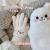 Bear Gloves Winter Korean Style Girl's Five-Finger Smiley Face Touch Screen Cute Cold-Resistant Plush Warm Student 