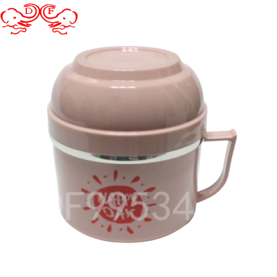 Df99534 Printed Fast Food Cup Stainless Steel Insulated Lunch Box Instant Noodle Bowl Fast Food Box Lunch Box Portable Pan Lunch Box