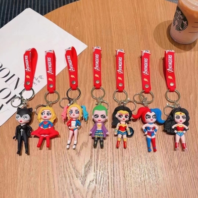 Superhero Superwoman Key Chain Clown Cartoon Small Gift Ornaments Key Pendants Wonder Woman Keychain