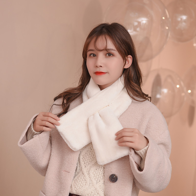 Faux Rabbit Fur Scarf Fur Scarf Student Plush Bear Scarf Pullover Winter All-Matching Female Cold-Proof