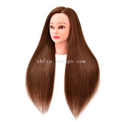 Mixed Hair Mannequin Head Hairdressing Students Teaching Head Model Mannequin Head Model Head Blowing Hot Wig Female Doll Hairstyle