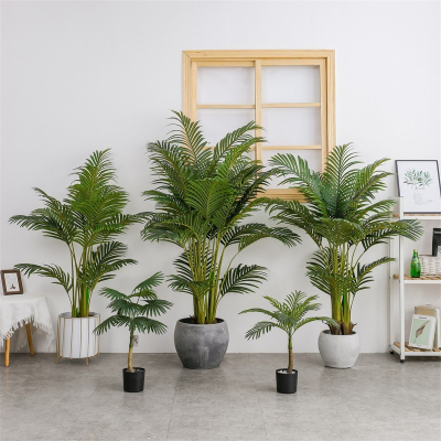 Indoor Home Floor Display Simulation Areca Palm Bonsai Nordic High Imitation Green Plant Pot Large Green Anemone