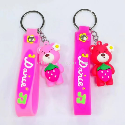 Cartoon Cute PVC Silicone Flexible Rubber Key Chain spiral string