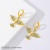 European and American New Style Light Luxury Gold Color Zirconium Swan Earrings Copper Gold Plated Phoenix Totem Niche Flying Bird Atmosphere Ear Clip