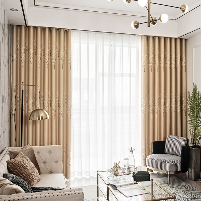 New Elegant Modern Bedroom Curtain Shading Living Room Balcony Thickened High-Grade Jacquard Curtain