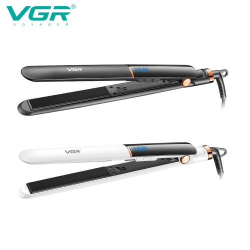 Vgr515 Cross-Border Wholesale Adjustable Temperature Hair Straightener Foreign Trade Plywood Tourmaline Ceramic Hair Straightener Hair Straightener