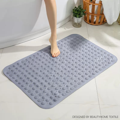 PVC Bathroom Non-Slip Soft Mat Bathroom Suction Cup Door Bathtub Mat Massage Mat Shower Carpet Falling-Resistant Rug