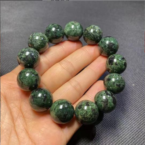 Medicine King Stone Natural Active Magnetic Single Ring Bracelet Tibet Jade Olive Green Meteorite Dark Green Jade Bracelet Live Supply Wholesale 