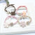 New Popular Milk Coffee Color Crystal Hair Tie Love Heart Flowers Cute and Graceful Women's Rubber Band Bear Hairtie Wholesale