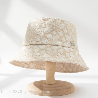 Bubble Printed Large Flower Metal X-Label Women's Bucket Hat Bucket Hat Casual All-Match Sun Protection Sun Hat