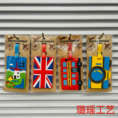 Cartoon PVC Flexible Glue Luggage Card Custom Pattern Creative Cartoon Luggage Card Custom Luggage Tag Tag Badge