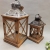 Spot Vintage Vintage Carved Iron and Wood Combined with Storm Lantern Candlestick Wedding Home Furnishing Ornaments J-208LS