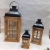 Caramel Retro Distressed Storm Lantern Candlestick Iron Handle Wedding Home Furnishing Decoration Set Three Iron Wood Combination Storm Lantern