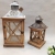 Spot Vintage Vintage Carved Iron and Wood Combined with Storm Lantern Candlestick Wedding Home Furnishing Ornaments J-208LS