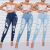   Chic Elegant Retro High Waist Breasted Jeans Women's New oose Drooping Straight-eg Wide-eg Pants Slimming