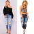 Chic Hong Kong Style Retro Distressed Figure Flattering Jeans for Women 2022 Spring New Loose High Waist Straight Wide Leg Pants Fashion
