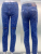 Foreign Trade Style Fashion Trend Slim Stretch Hole Patch Paint Men's Black Light Straight-Leg Jeans 3378
