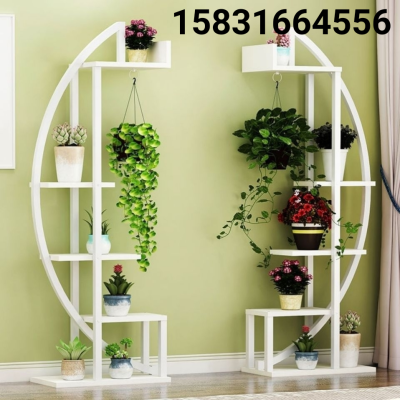 Flower Rack Indoor Home Curved Frame Chlorophytum Stand Living Room Space-Saving Balcony Decoration Shelf Assembly Floor Craft Frame