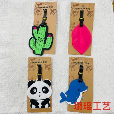 Cartoon PVC Flexible Glue Luggage Card Custom Panda Creative Cartoon Luggage Card Custom Luggage Tag Tag Badge