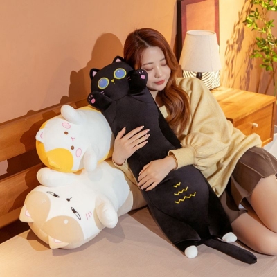 Cat Doll Pillow Sleeping Long Girls' Plush Toy Super Soft Big Cat Long Pillow Bedside Super Long Gift
