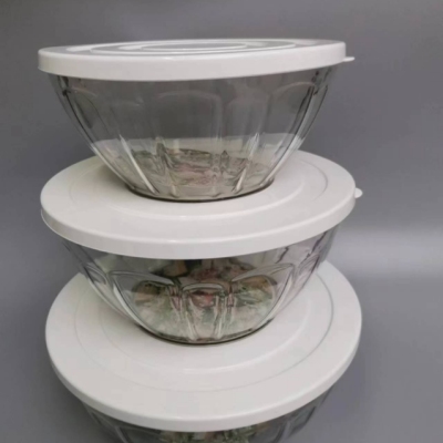 B04-1205 Kitchen with Lid Salad Bowl Transparent Pet Vegetable Mixing Bowl Refrigerator Sealed Freshness Bowl Large Capacity