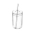 Glass Creative with Cover Transparent Large Capacity Cup with Straw Household Juice Borosilicate Glass Milk Tea Cup