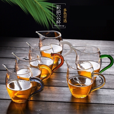 Glass Fair Borosilicate Color Handle Glass Fair Cup Kung Fu Tea Set Tea Serving Pot Fair Mug Household Pitcher